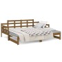 Dormeuse Estraibile Miele Legno Massello di Pino 2x(90x190) cm