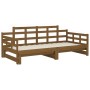 Dormeuse Estraibile Miele Legno Massello di Pino 2x(90x190) cm