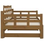 Dormeuse Estraibile Miele Legno Massello di Pino 2x(90x190) cm